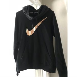 Black with Rose gold Nike cowl neck hoodie